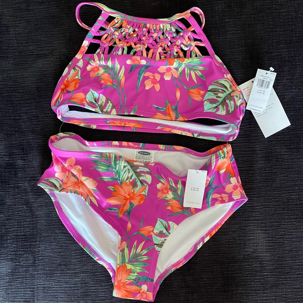 Floral Lace - Bikini 2-Piece Swim Set for Girls